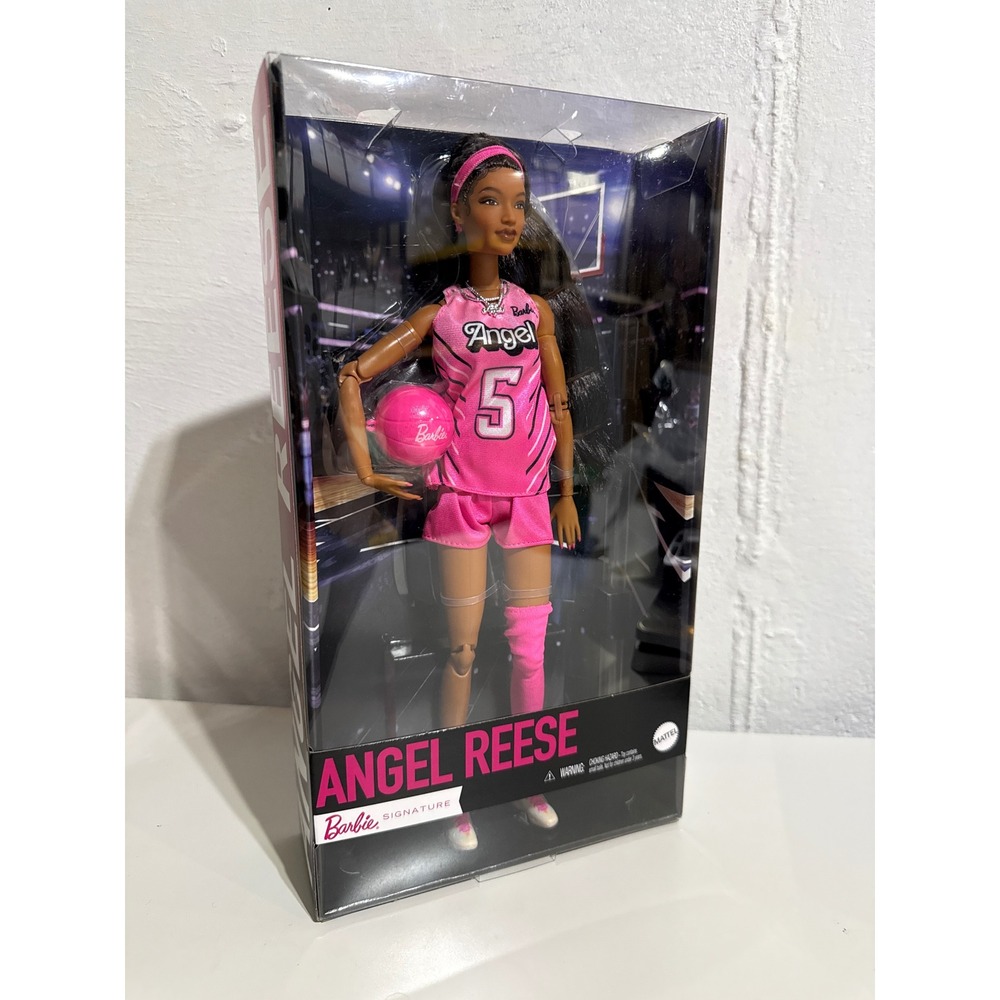 Mattel Barbie Signature Angel Reese WNBA Basketball Doll Pink Jersey New Box